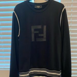 Fendi Mens Jumper. In great condition genuine leather F logo is in great shape.